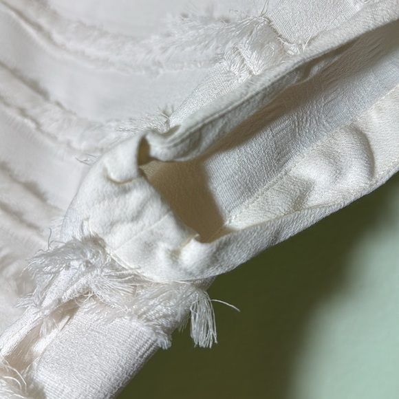 Anthropologie Maeve Barton Fringe Top White 4 - Picture 5 of 6